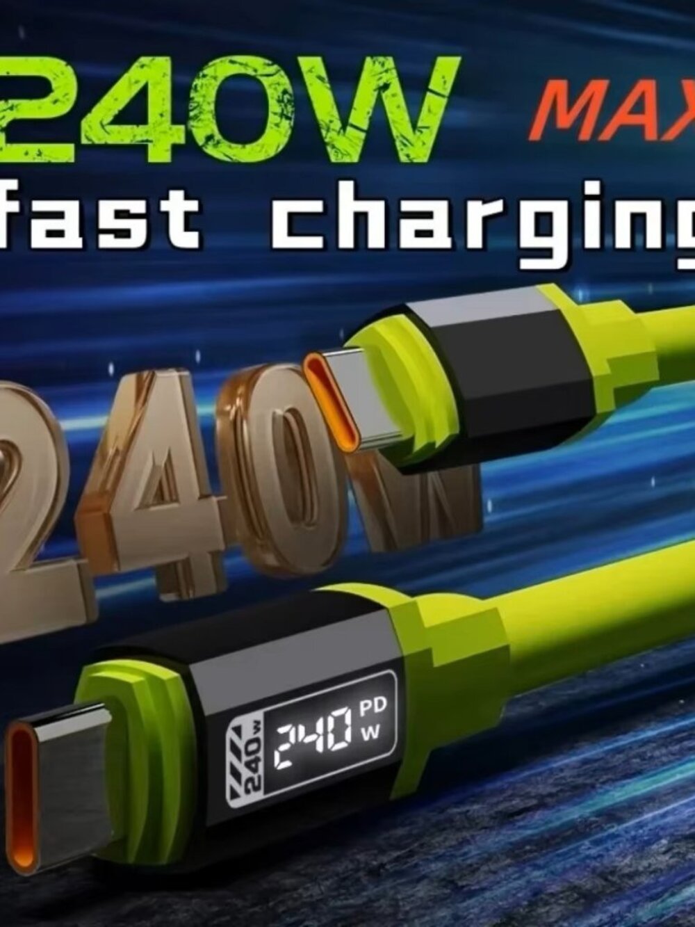 240W USB Type C Fast Charge Cable USB To USB-C Data Cable Type C Super Fast